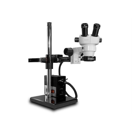 Scienscope ELZ Stereo Zoom Microscope And Fiber-Optic LED Light On Gliding Stand ELZ-PK5-AN